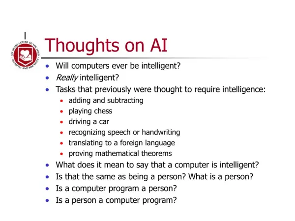 Thoughts on AI