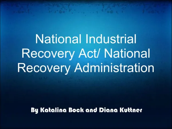 National Industrial Recovery Act