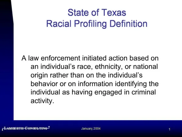 State of Texas Racial Profiling Definition