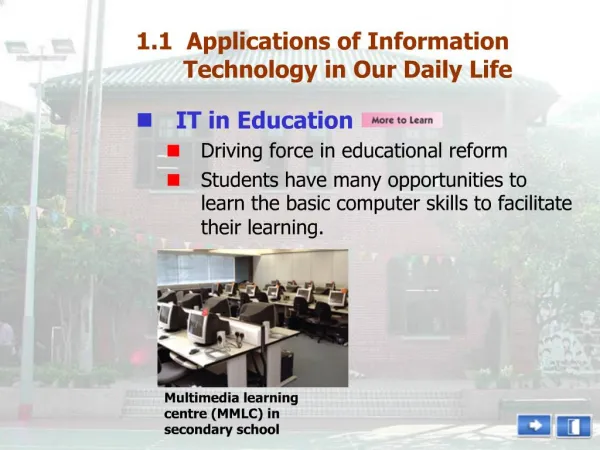 1.1 Applications of Information Technology in Our Daily Life