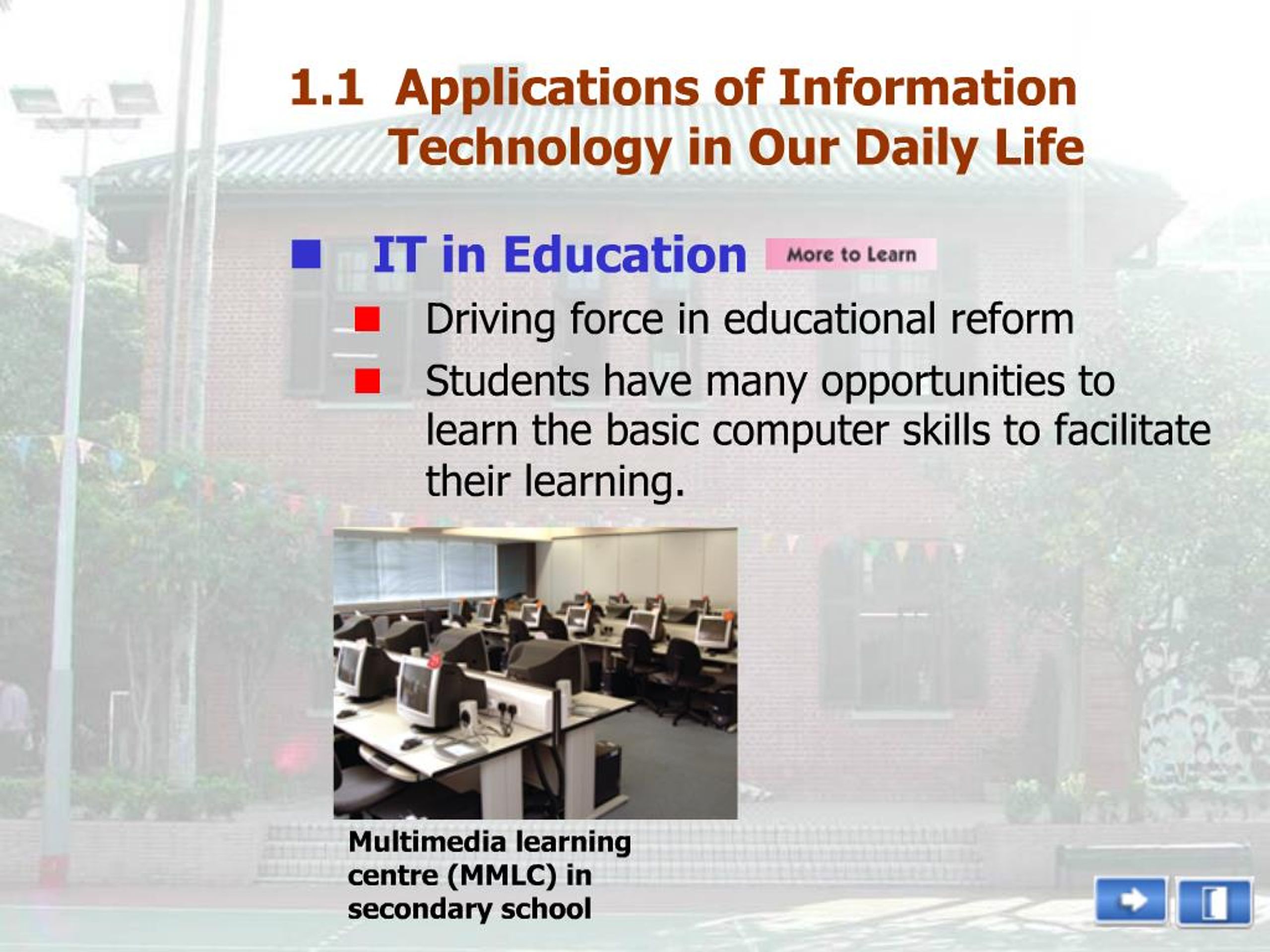 PPT - 1.1 Applications of Information Technology in Our Daily Life ...
