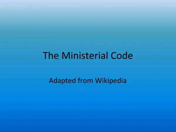 The Ministerial Code
