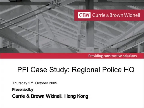 PFI Case Study: Regional Police HQ