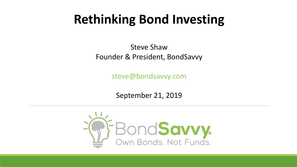rethinking bond investing steve shaw founder