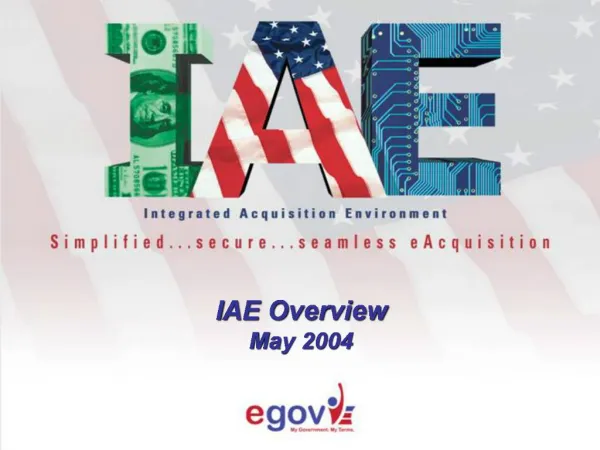 IAE Overview May 2004