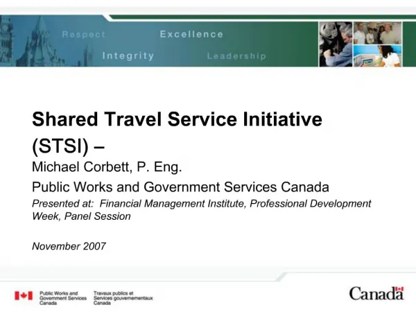 Shared Travel Service Initiative STSI