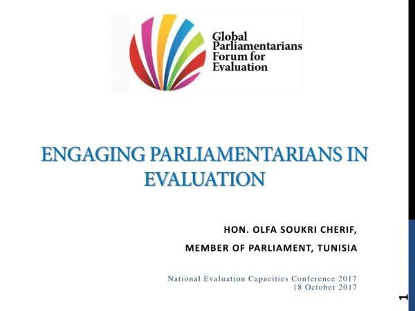 Engaging Parliamentarians in Evaluation