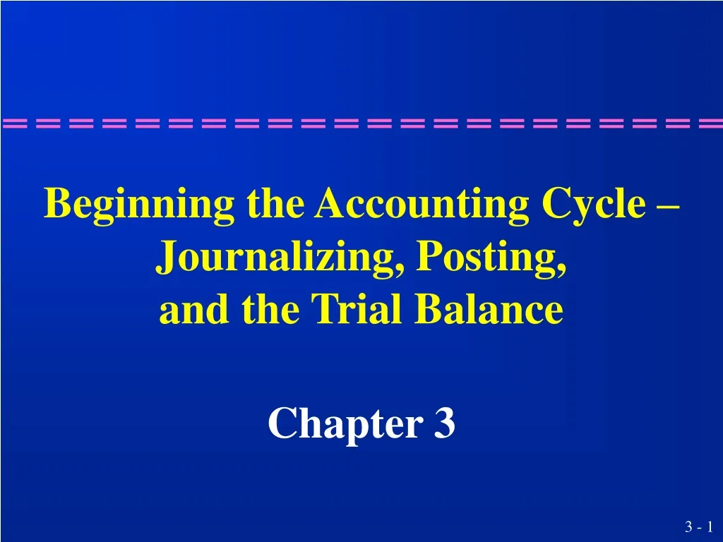 beginning the accounting cycle journalizing posting and the trial balance
