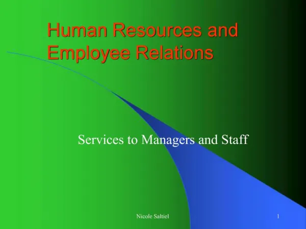 Human Resources and Employee Relations