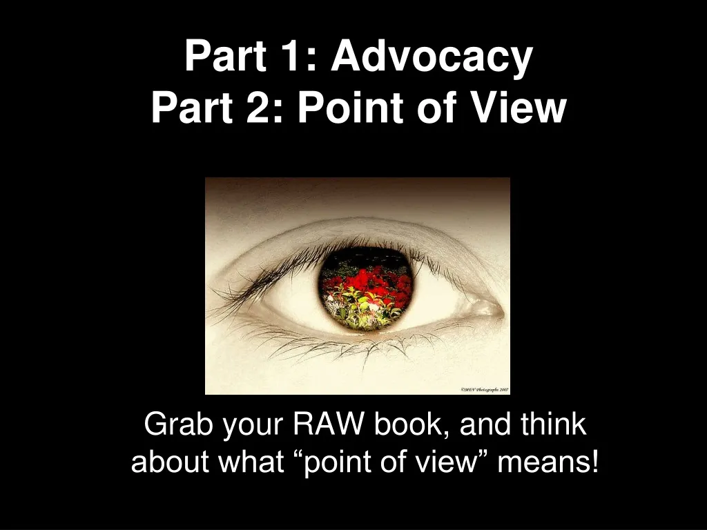 part 1 advocacy part 2 point of view