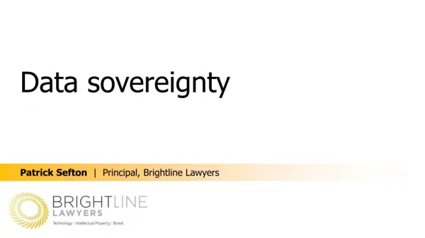 D ata sovereignty