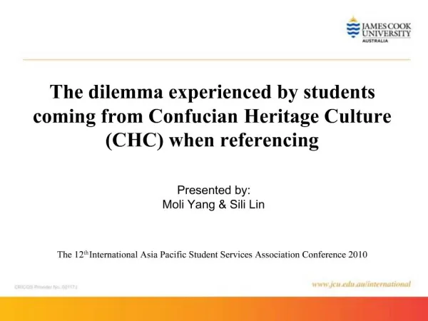 The dilemma experienced by students coming from Confucian Heritage Culture CHC when referencing