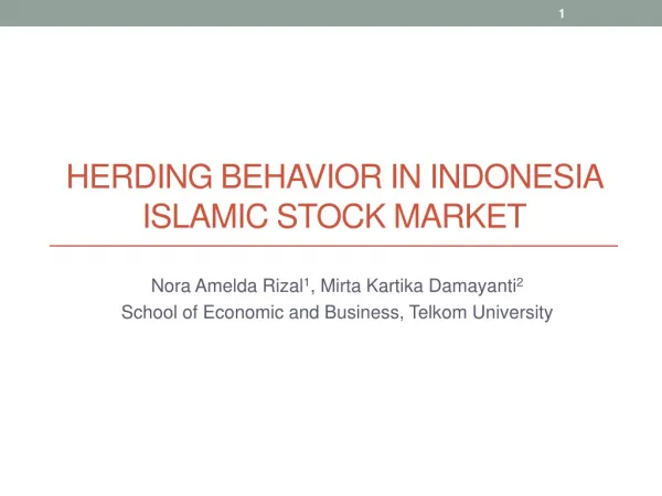 Herding Behavior in Indonesia Islamic Stock Market