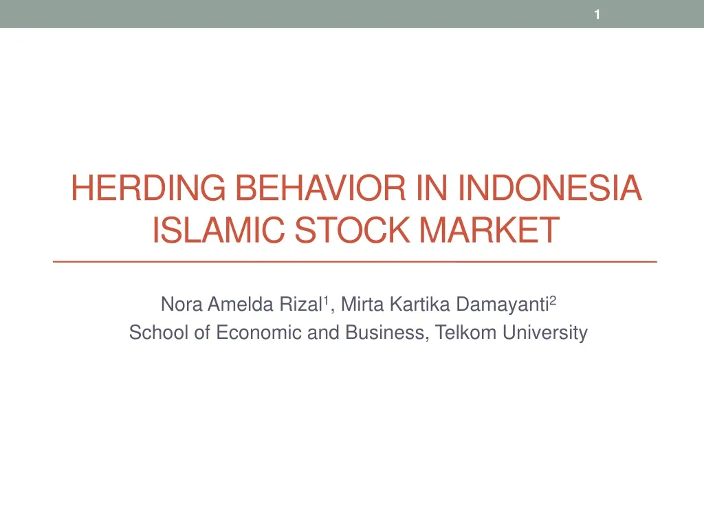 herding behavior in indonesia islamic stock market
