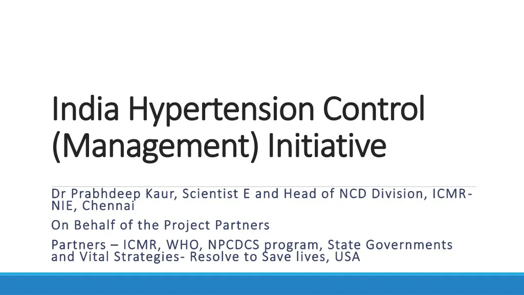 india hypertension control management initiative