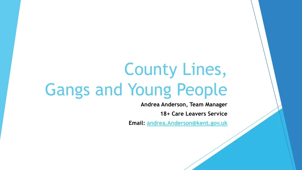 county lines gangs and young people