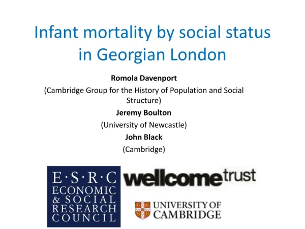 Infant mortality by social status in Georgian London