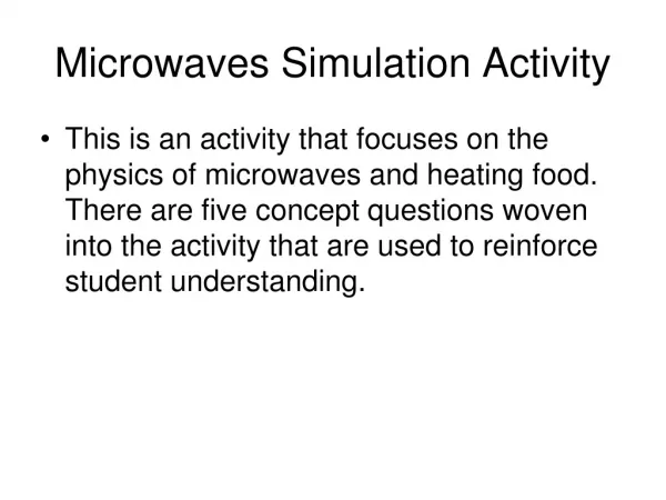 Microwaves Simulation Activity