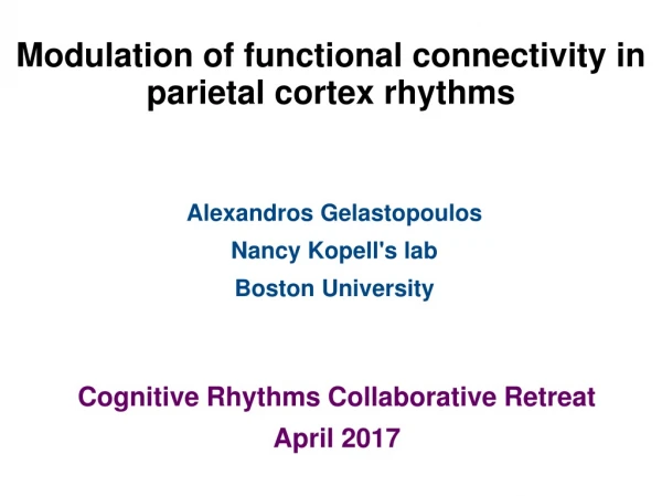 Modulation of functional connectivity in parietal cortex rhythms
