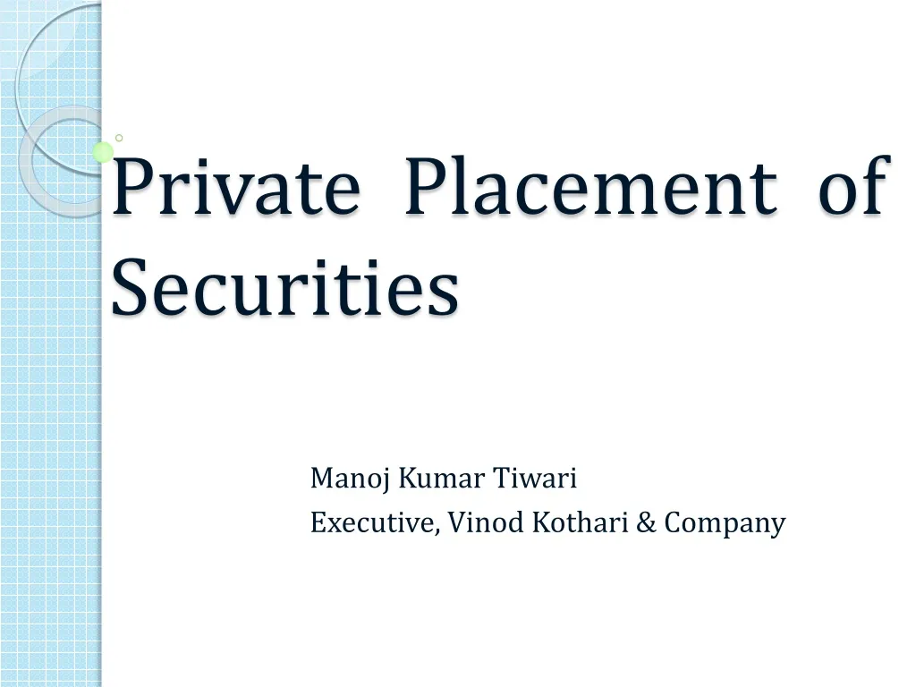 private placement of securities