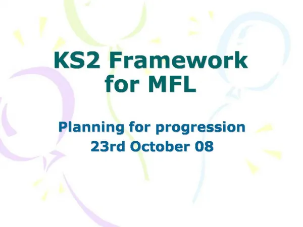 KS2 Framework for MFL
