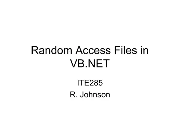 Random Access Files in VB