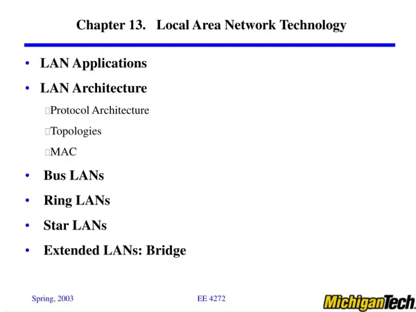 Chapter 13. Local Area Network Technology