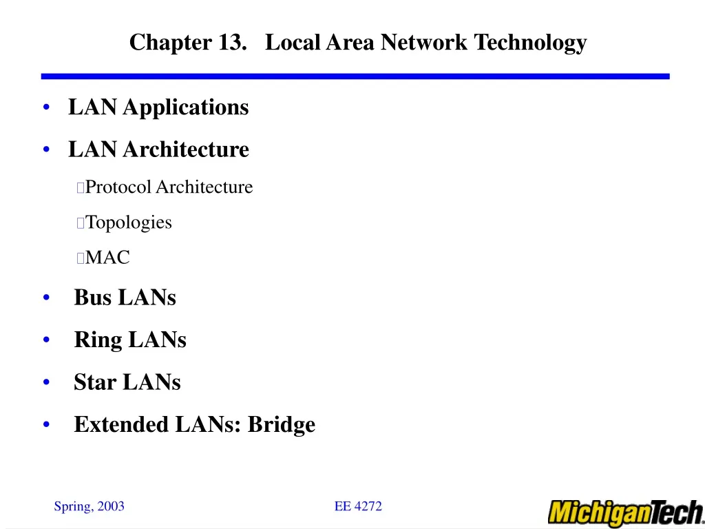 chapter 13 local area network technology
