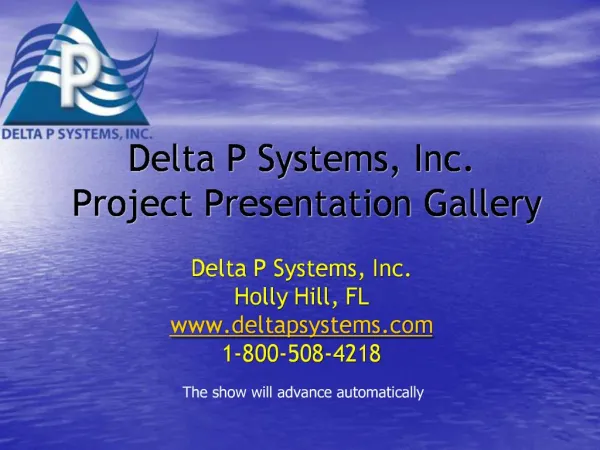 Delta P Systems, Inc. Project Presentation Gallery