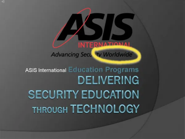 Delivering Security education through technology