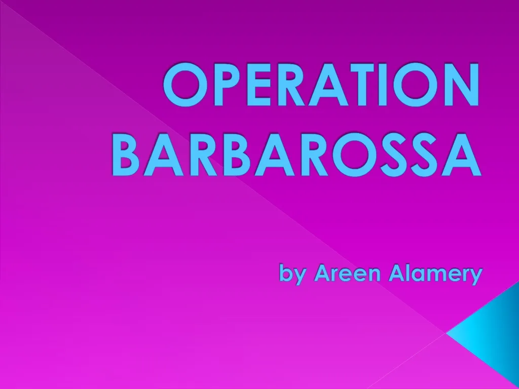 operation barbarossa by areen alamery