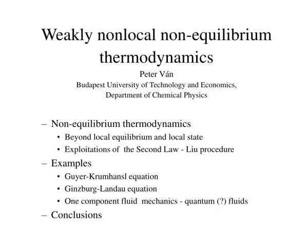 Non - equilibrium thermodynamics B eyond local equilibrium and local state