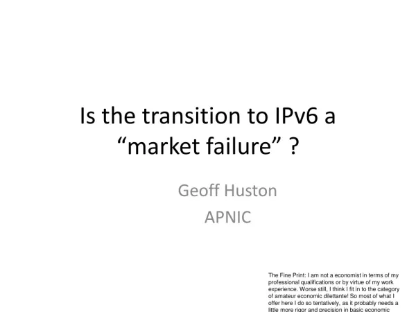 Is the transition to IPv6 a “market failure” ?