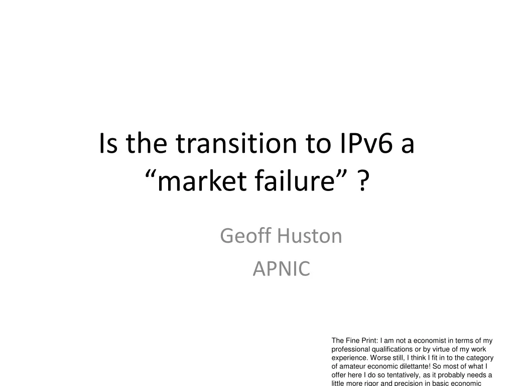 is the transition to ipv6 a market failure