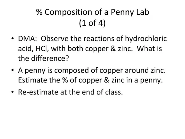 Composition of a Penny Lab 1 of 4