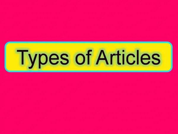 Types of Articles