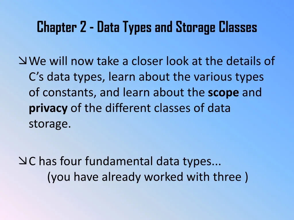 chapter 2 data types and storage classes