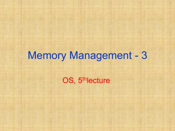 Memory Management - 3