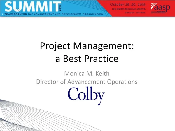 Project Management: a Best Practice
