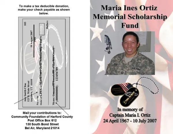 Maria Ines Ortiz Memorial Scholarship Fund