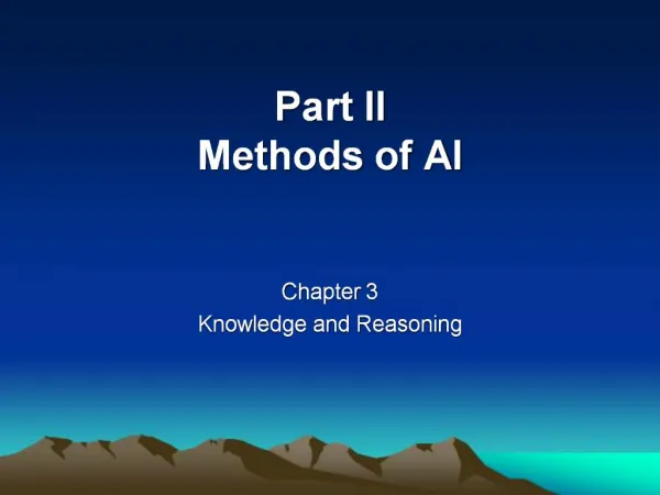 Part II Methods of AI