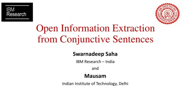 Open Information Extraction from Conjunctive Sentences