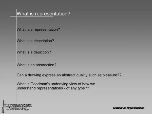 What is representation