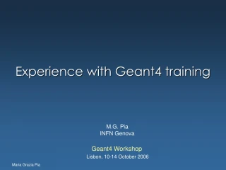 Experience with Geant4 training - slide 1