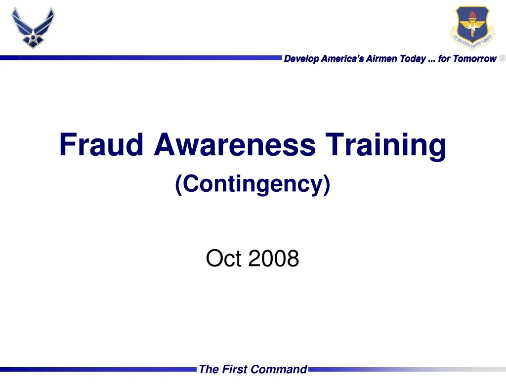 fraud awareness training contingency