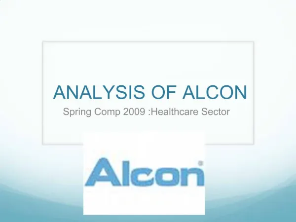 ANALYSIS OF ALCON