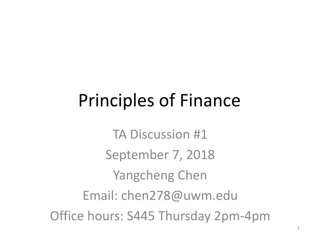 principles of finance