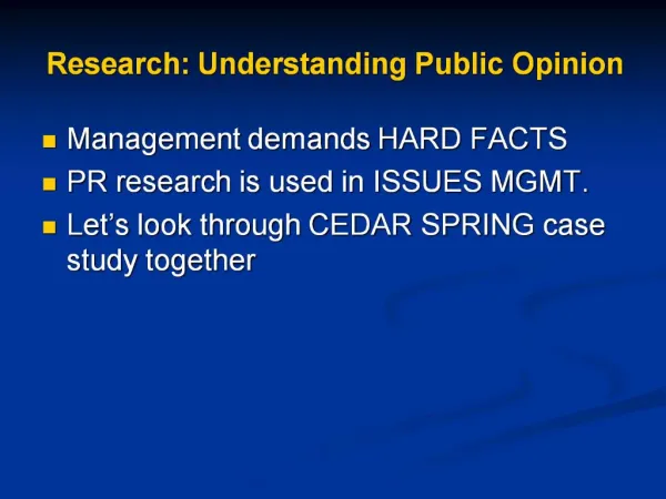 Research: Understanding Public Opinion