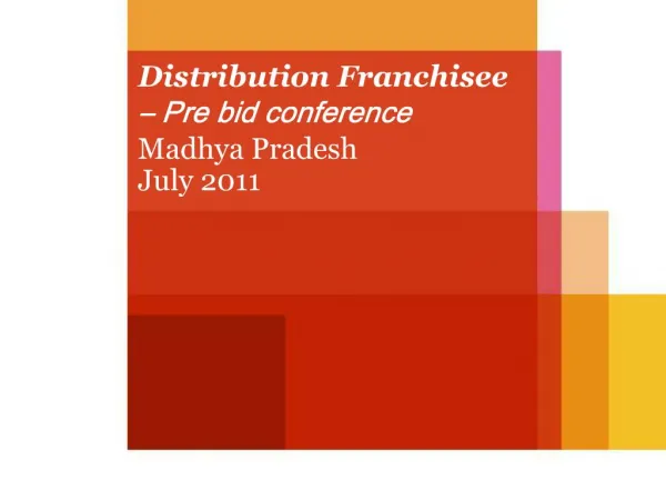 Distribution Franchisee Pre bid conference