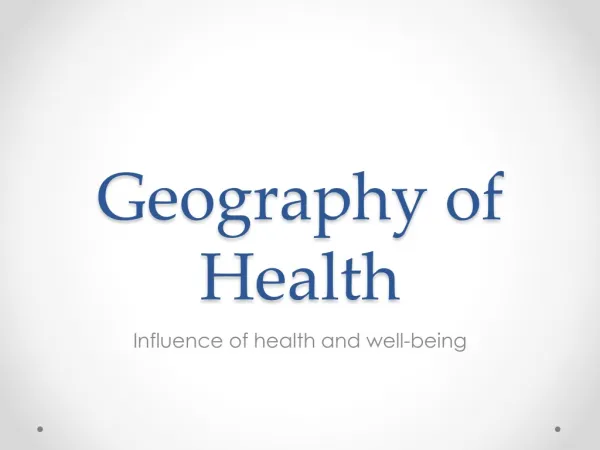 Geography of Health